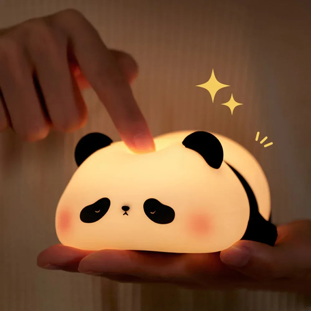 Cute Panda Silicone Night Light – Portable & Child-Safe Bedside Lamp