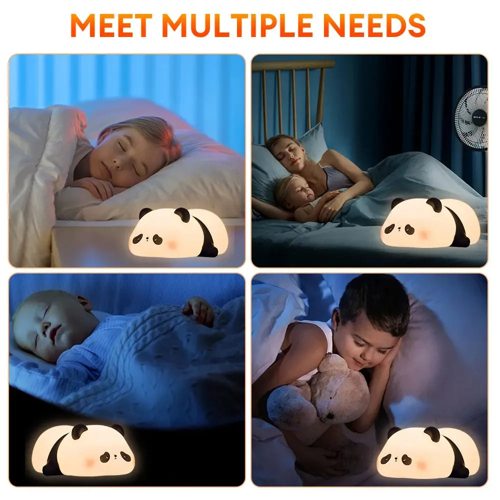 Cute Panda Silicone Night Light – Portable & Child-Safe Bedside Lamp