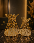 Luxe Metal Vase – Modern Decorative Table Centerpiece for Home & Office | 15x15x18cm