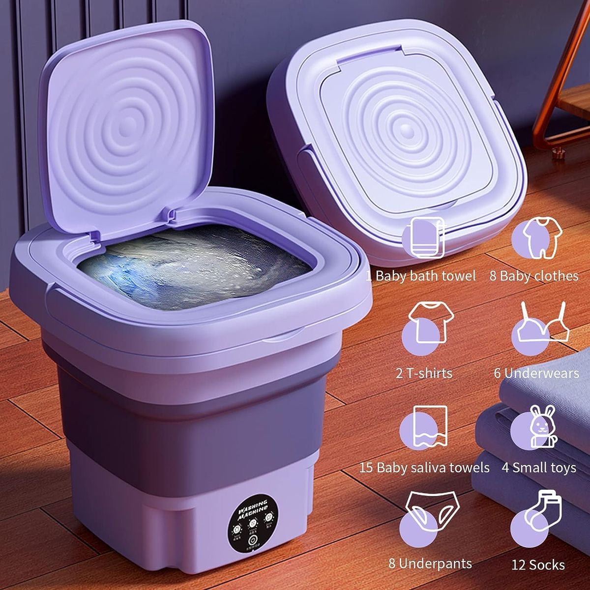 WaveWash Go – Portable Folding Mini Washing Machine