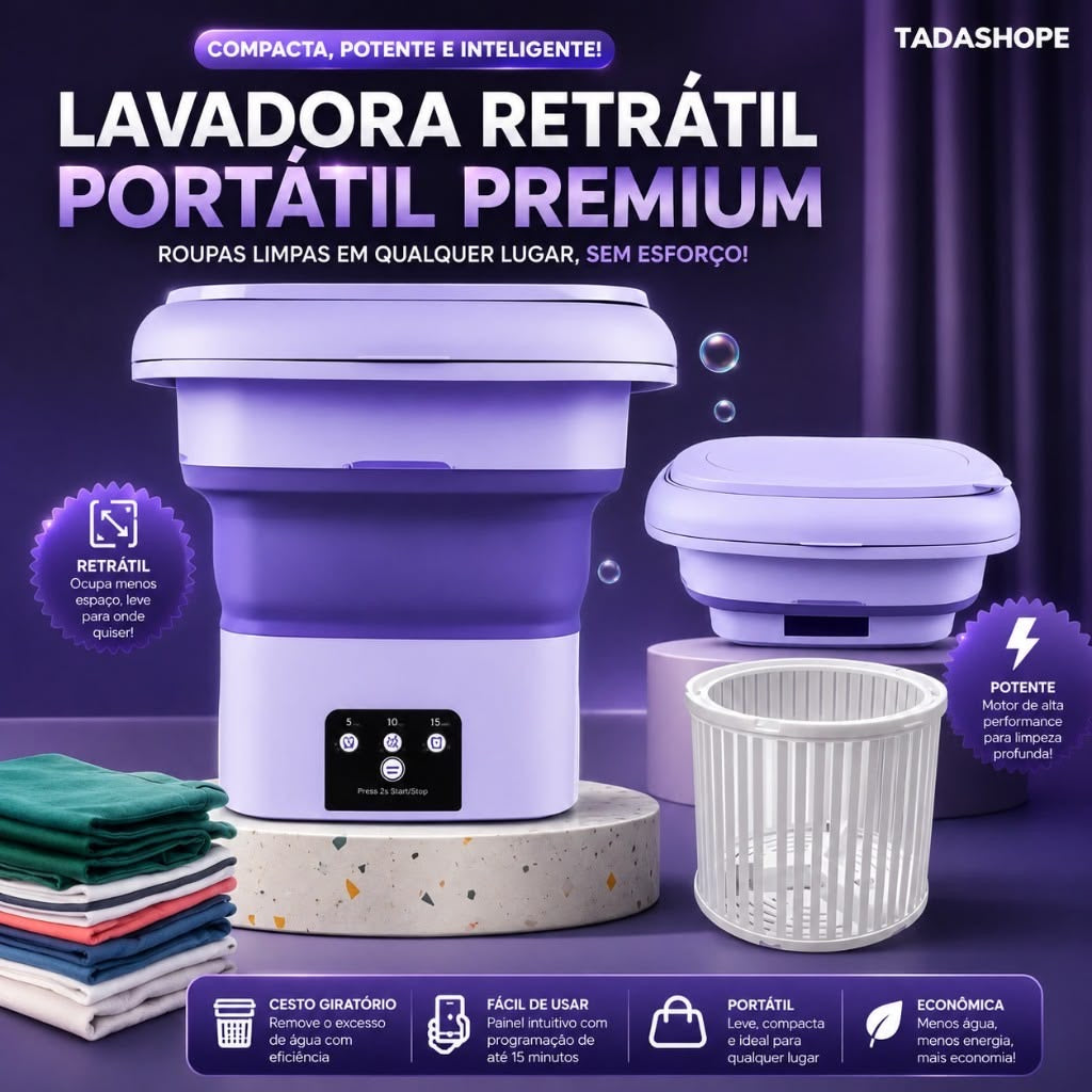 WaveWash Go – Portable Folding Mini Washing Machine