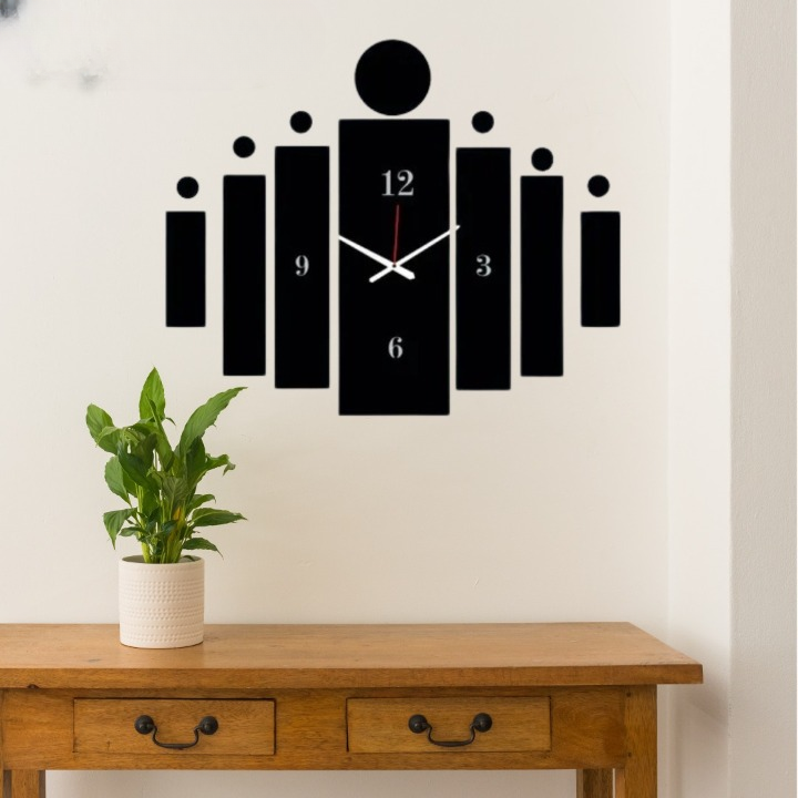 TileTime 3D Wooden Tile Wall Clock, Large Wall Art Decor for Home