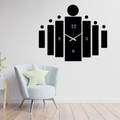 TileTime 3D Wooden Tile Wall Clock, Large Wall Art Decor for Home