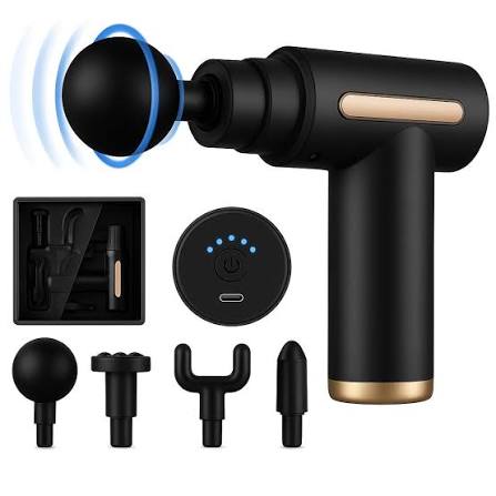 4-in-1 Gun Massager With 5 Speed Modes | Rechargeable Gun Massager Machine For Foot and Neck Massage | Gun Massager Machine