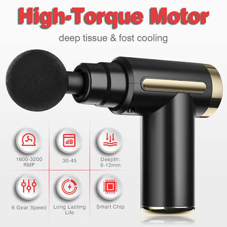 4-in-1 Gun Massager With 5 Speed Modes | Rechargeable Gun Massager Machine For Foot and Neck Massage | Gun Massager Machine